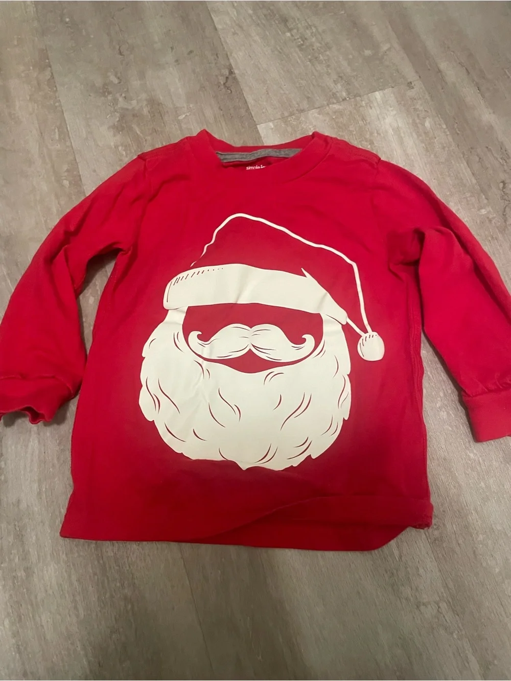 Carter's Red Long-Sleeve Santa Face Tee Size 2T